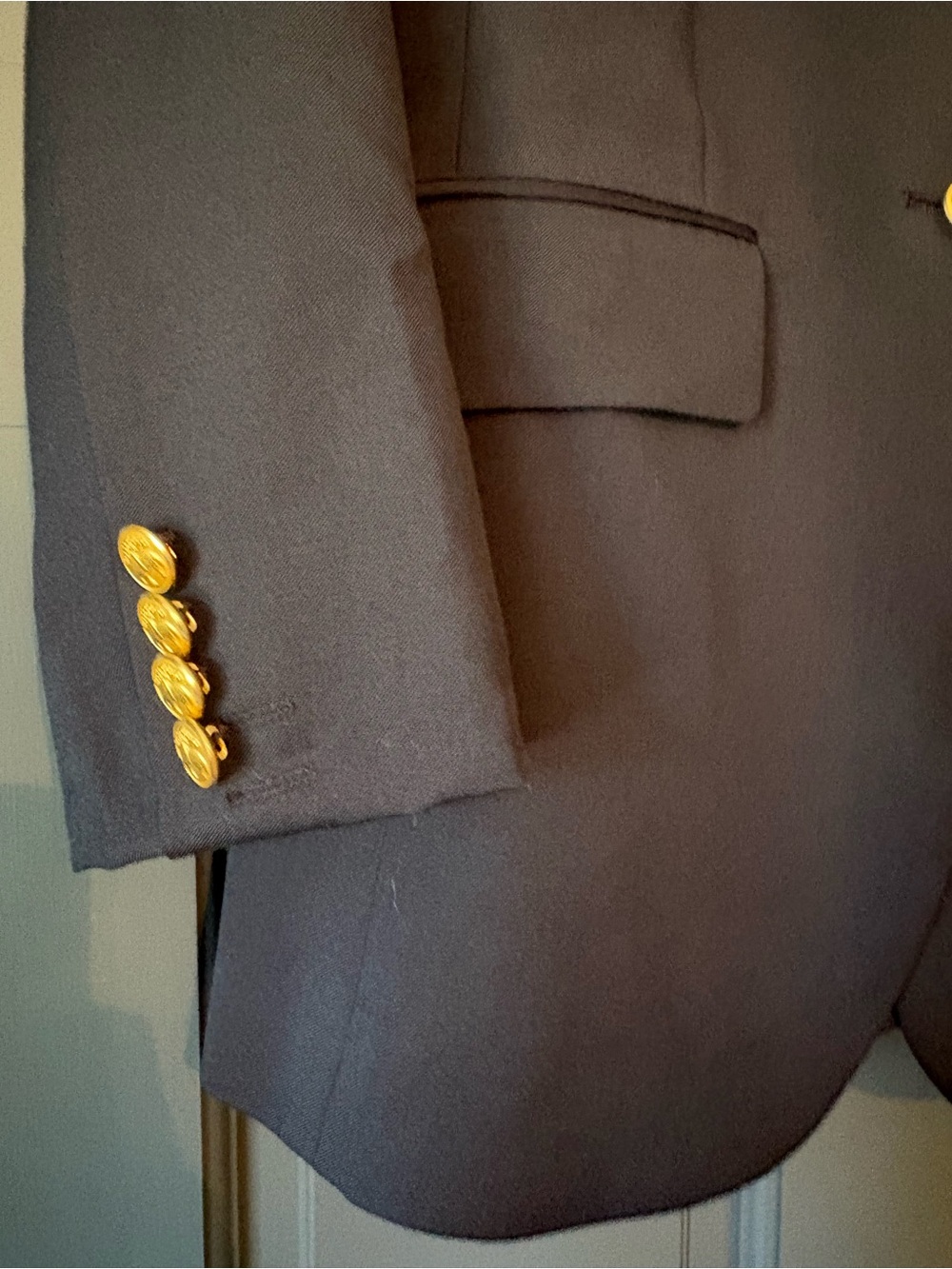 Brooks Brothers 346 Italian Wool Navy Gold Button Blazer Size 2 - Picture 4 of 9